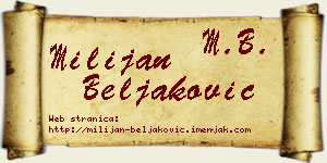 Milijan Beljaković vizit kartica